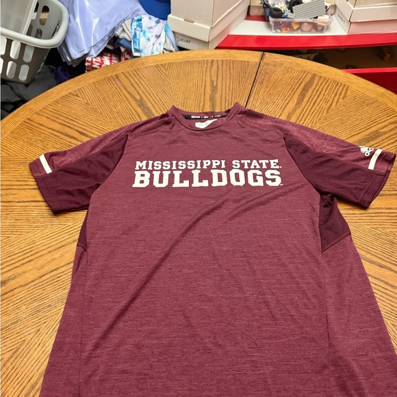 adidas Other - Adidas Mississippi State Bulldogs Maroon Athletic Tee